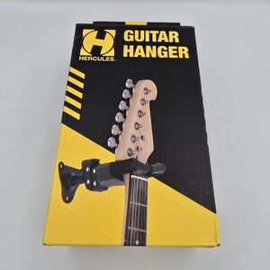 New HERCULES Guitar Hanger GSP38WB PLUS Black Auto Swivel Wall Mount Hanging